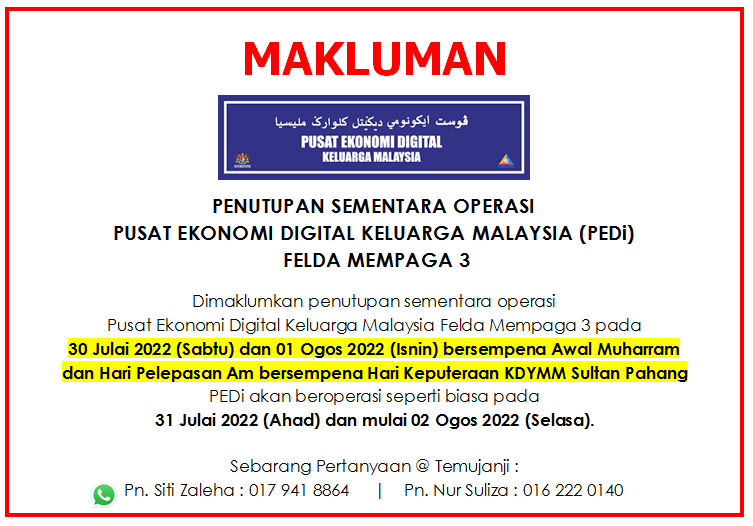 Notis tutup 30072022 dan 01082022